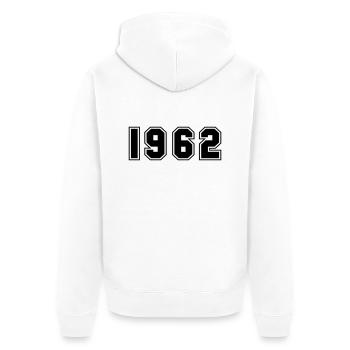 1962 - Unisex Premium Organic Zip Hoodie - white - Back - Thijin (182cm)