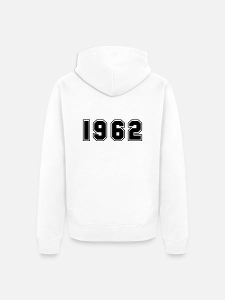 1962 - Unisex Premium Organic Zip Hoodie - white