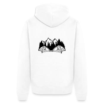 Les campeurs de montagne vivent à l’extérieur - Veste à capuche bio Premium Unisexe - blanc - Dos - Thijin (182cm)