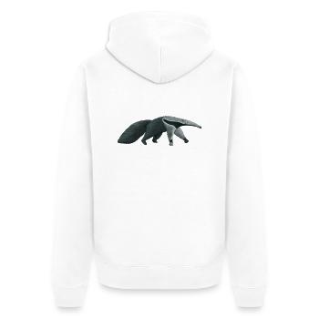 the funny anteater - Unisex Premium Organic Zip Hoodie - white - Back - Thijin (182cm)