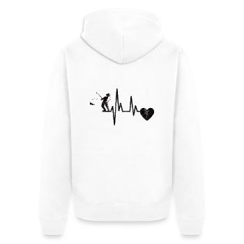 Pêcheurs à la ligne Pêche Pêche Hameçons - Veste à capuche bio Premium Unisexe - blanc - Dos - Thijin (182cm)