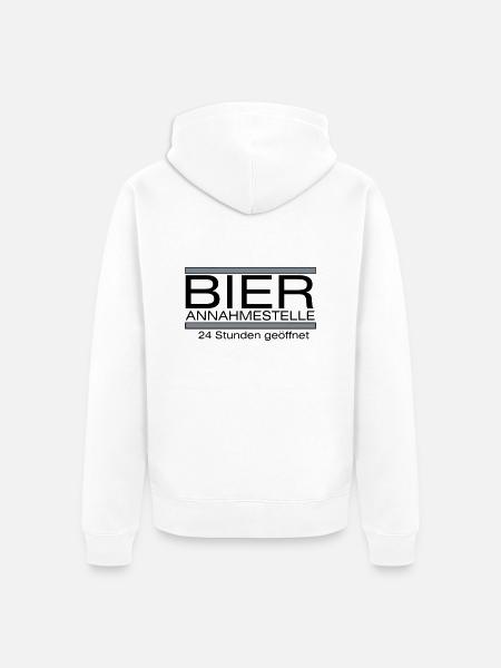 Bier-Annahmestelle - Unisex Premium Bio Zip Hoodie - Weiß