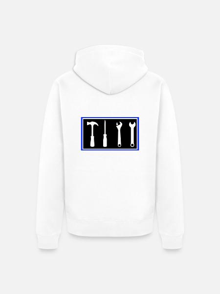 tool - Unisex Premium Organic Zip Hoodie - white