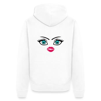 kiss face - Unisex Premium Bio Zip Hoodie - Weiß - Hinten - Thijin (182cm)