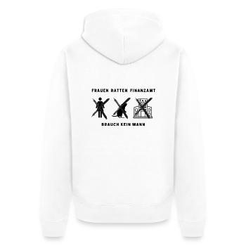 Frauen Ratten Finanzamt - Unisex Premium Bio Zip Hoodie - Weiß - Hinten - Thijin (182cm)