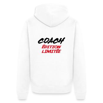 COACH Limited Edition - Unisex Premium Organic Zip Hoodie - white - Back - Thijin (182cm)