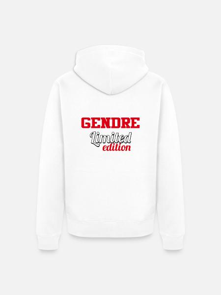 GENDRE LIMITED EDITION - Unisex Premium Bio Zip Hoodie - Weiß