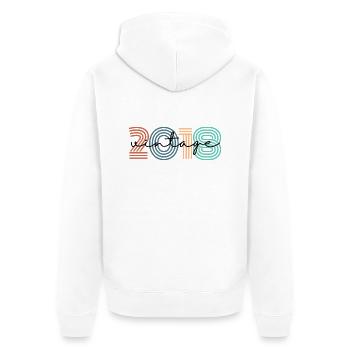 2018 vintage rétro - Veste à capuche bio Premium Unisexe - blanc - Dos - Thijin (182cm)