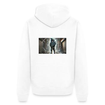 InShot 20250221 150122438 - Veste à capuche bio Premium Unisexe - blanc - Dos - Thijin (182cm)
