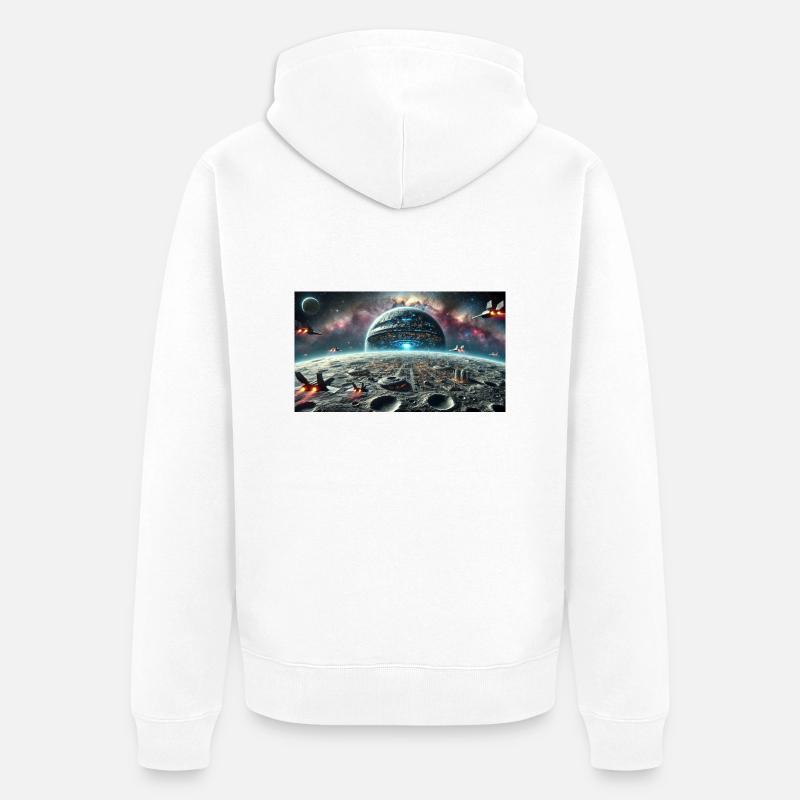 D53DE008 27AE 46F9 847A B0D700002407 - Unisex Premium Bio Zip Hoodie - Weiß