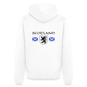 Scotland´s "Rampant Lion" - Unisex Premium Bio Zip Hoodie - Weiß - Hinten - Thijin (182cm)