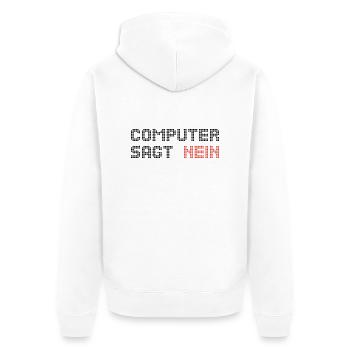 computer sagt nein 2 - Unisex Premium Bio Zip Hoodie - Weiß - Hinten - Thijin (182cm)
