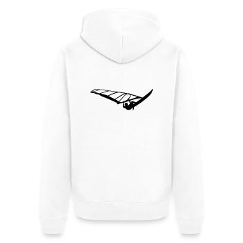 Windsurfer - Unisex Premium Organic Zip Hoodie - white - Back - Thijin (182cm)