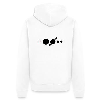 Sonnensystem* - Unisex Premium Bio Zip Hoodie - Weiß - Hinten - Thijin (182cm)