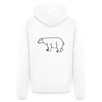 Eisbär - Unisex Premium Bio Zip Hoodie - Weiß - Hinten - Thijin (182cm)