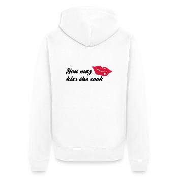 Koch - Unisex Premium Bio Zip Hoodie - Weiß - Hinten - Thijin (182cm)