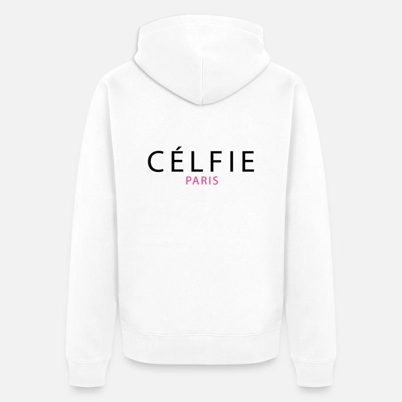 Célfie Paris - Unisex Premium Bio Zip Hoodie - Weiß