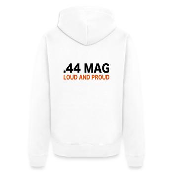 44 Magnum T-Shirt - Unisex Premium Bio Zip Hoodie - Weiß - Hinten - Thijin (182cm)