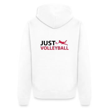 Just Volleyball - Unisex Premium Bio Zip Hoodie - Weiß - Hinten - Thijin (182cm)
