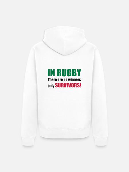rugby - Unisex Premium Organic Zip Hoodie - white