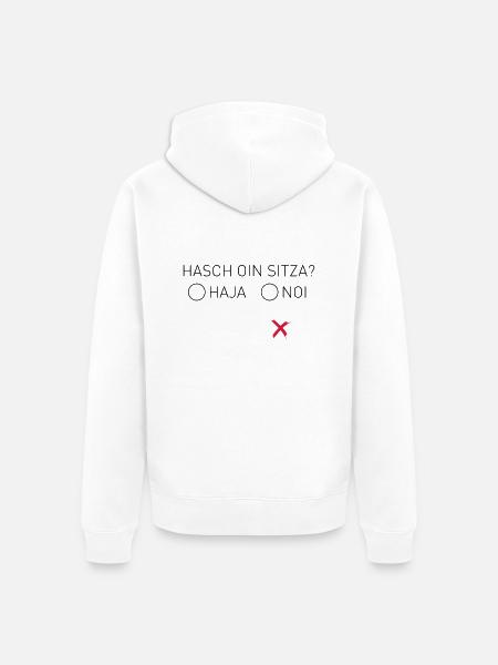 Hasch oin? - Unisex Premium Bio Zip Hoodie - Weiß