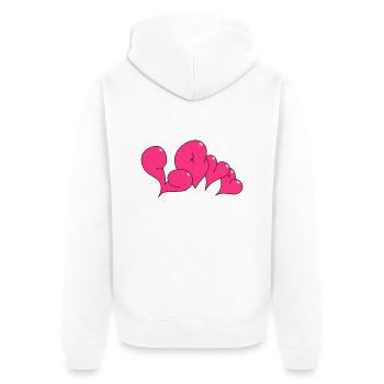 Love Bubble heart Style - Unisex Premium Bio Zip Hoodie - Weiß - Hinten - Thijin (182cm)