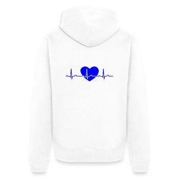 ECG HEARTLINK HEART blue - Unisex Premium Organic Zip Hoodie - white - Back - Thijin (182cm)