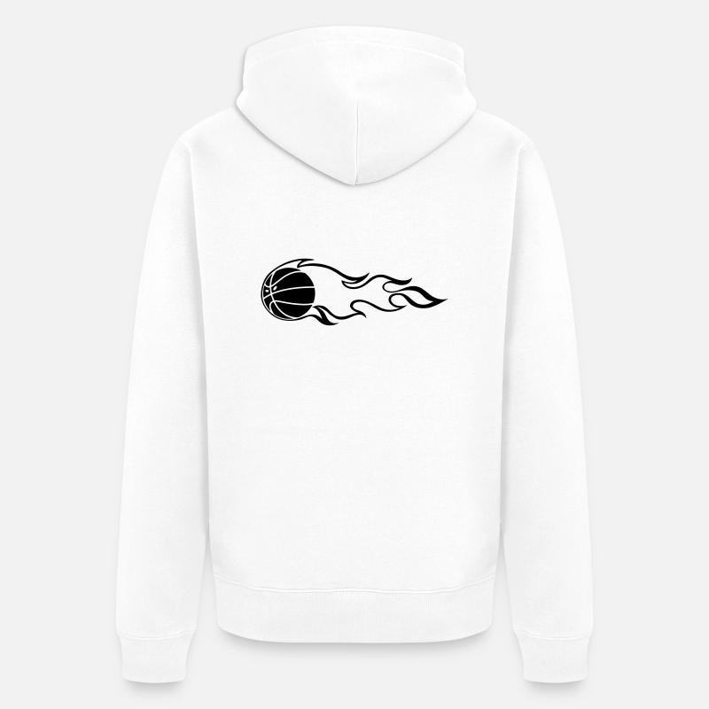 basket-fire - Veste à capuche bio Premium Unisexe - blanc