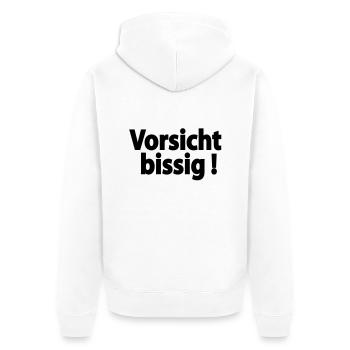 vorsicht_bissig - Unisex Premium Bio Zip Hoodie - Weiß - Hinten - Thijin (182cm)