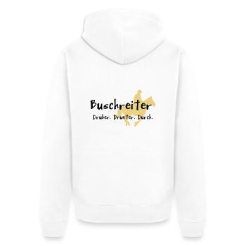2541614 10447405 Buschreiter - Unisex Premium Bio Zip Hoodie - Weiß - Hinten - Thijin (182cm)