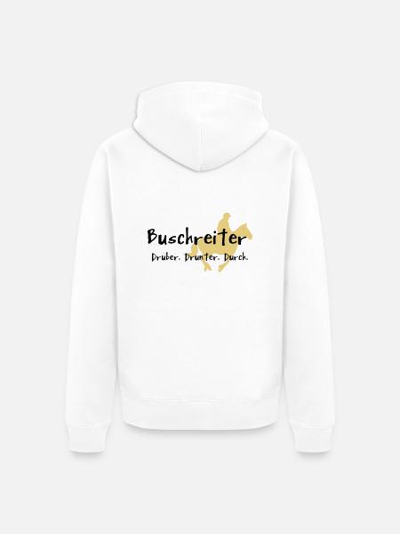 2541614 10447405 Buschreiter - Unisex Premium Bio Zip Hoodie - Weiß