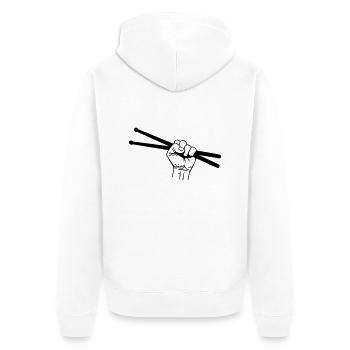 drummer fists - drummer fists - music - rock - Veste à capuche bio Premium Unisexe - blanc - Dos - Thijin (182cm)