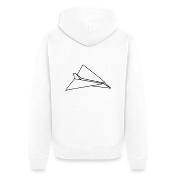 Avion en papier avion - Veste à capuche bio Premium Unisexe - blanc - Dos - Thijin (182cm)