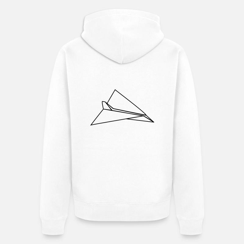 Avion en papier avion - Veste à capuche bio Premium Unisexe - blanc