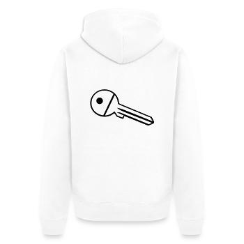Key - Unisex Premium Organic Zip Hoodie - white - Back - Thijin (182cm)