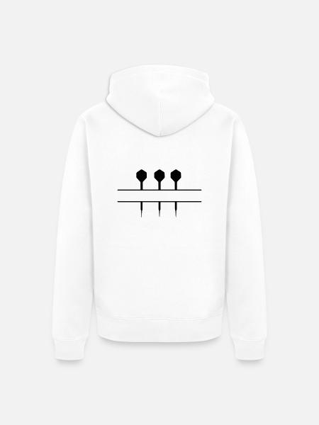 Pfeile Dart Text - Unisex Premium Bio Zip Hoodie - Weiß