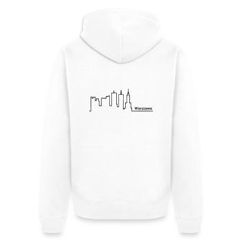 warszawa skyline - Unisex Premium Bio Zip Hoodie - Weiß - Hinten - Thijin (182cm)