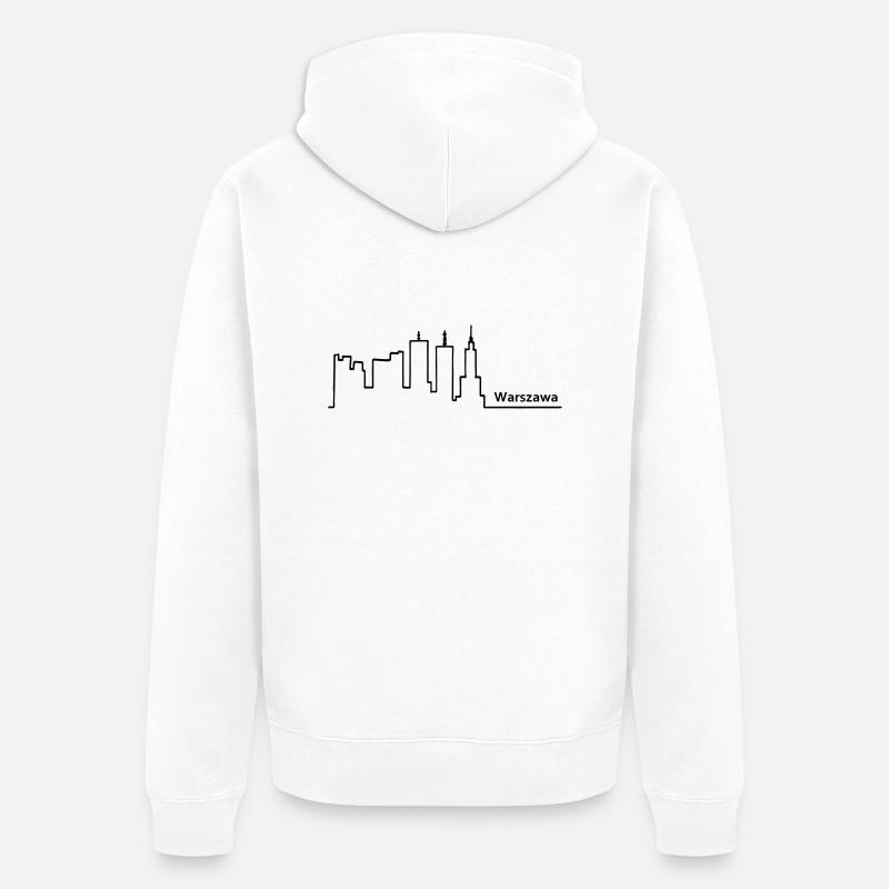 Warszawa horizon - Veste à capuche bio Premium Unisexe - blanc