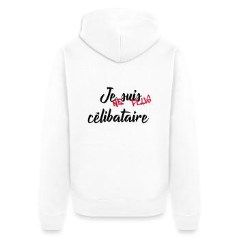 celibataire - Veste à capuche bio Premium Unisexe - blanc - Dos - Thijin (182cm)