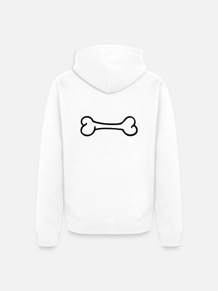 Knochen - Unisex Premium Bio Zip Hoodie - Weiß