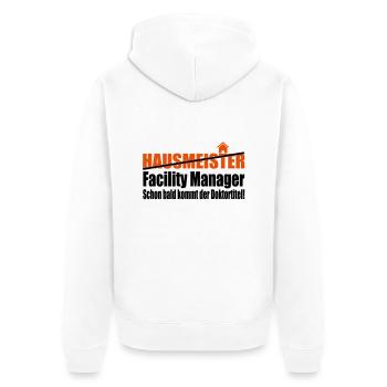 janitor - Unisex Premium Organic Zip Hoodie - white - Back - Thijin (182cm)
