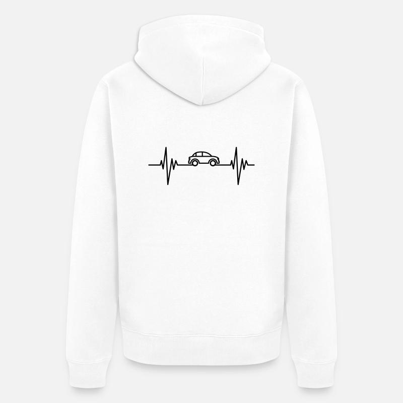Car Pulse - Unisex Premium Bio Zip Hoodie - Weiß