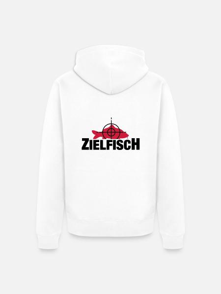zielfisch_f2 - Unisex Premium Bio Zip Hoodie - Weiß