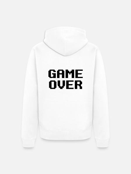 Game Over - Veste à capuche bio Premium Unisexe - blanc