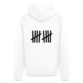 Strichliste 10 Striche - Unisex Premium Bio Zip Hoodie - Weiß - Hinten - Thijin (182cm)