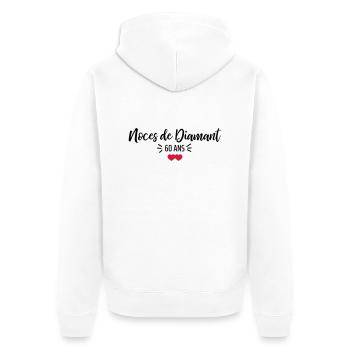 noces de Diamant - Veste à capuche bio Premium Unisexe - blanc - Dos - Thijin (182cm)