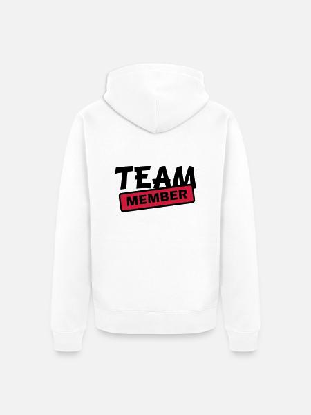 team member - Unisex Premium Organic Zip Hoodie - white