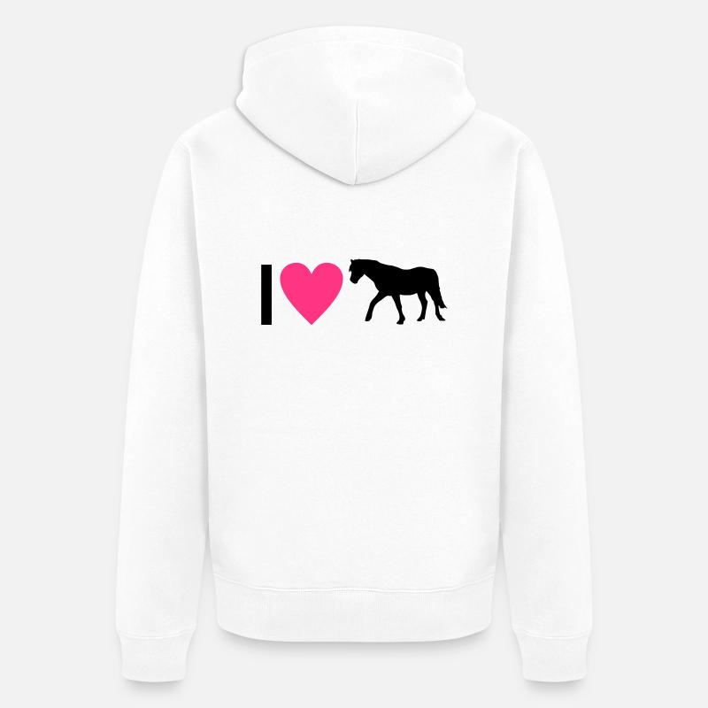 cheval - Veste à capuche bio Premium Unisexe - blanc