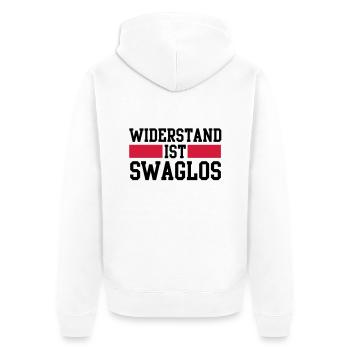 widerstand ist swaglos - Veste à capuche bio Premium Unisexe - blanc - Dos - Thijin (182cm)