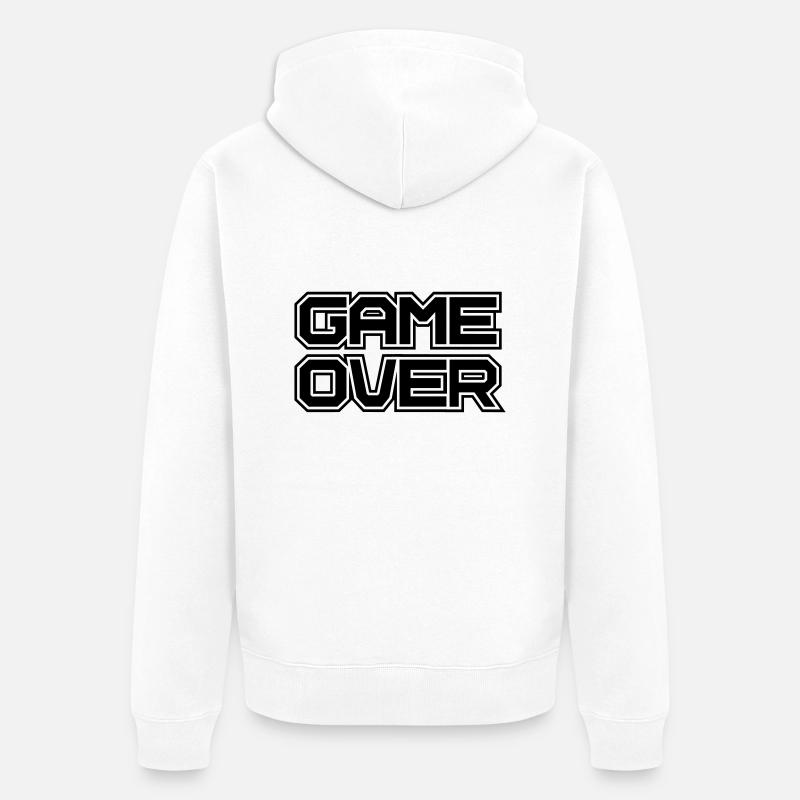 Game over - Veste à capuche bio Premium Unisexe - blanc